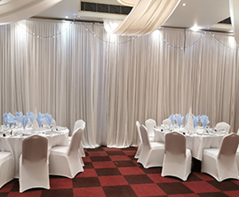 A staple in our collection, our 4m x 16metres wall drapes which are adjustable so can cover any size wall