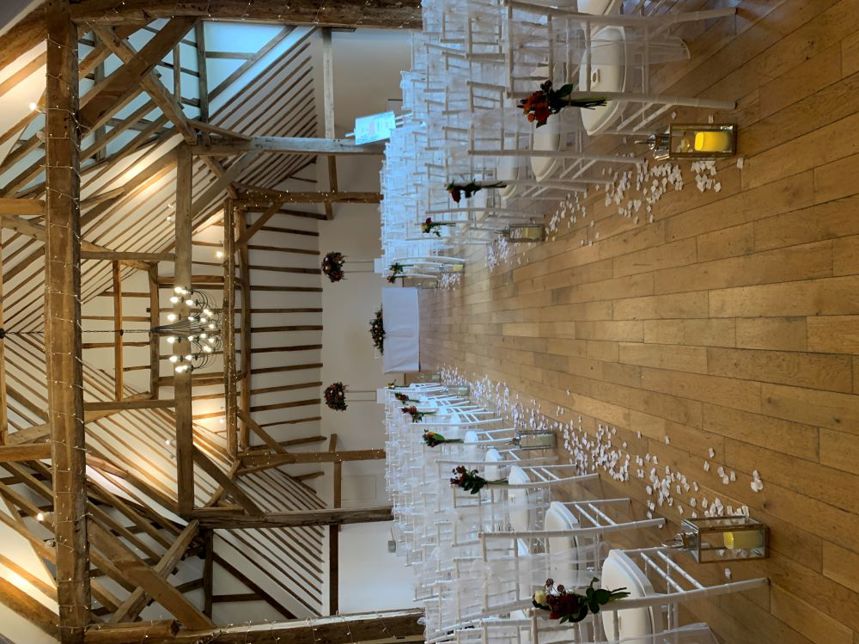 Ceremony Set Up White Drapes